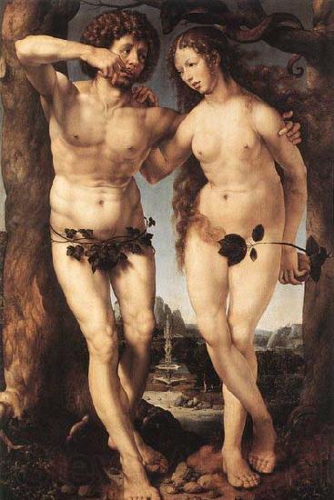 GOSSAERT, Jan (Mabuse) Adam and Eve Norge oil painting art